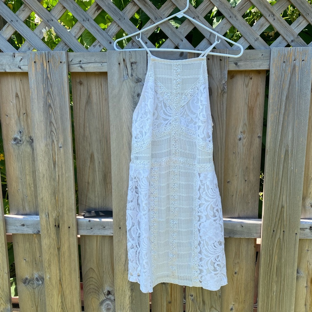 Topshop Fully Lined White Lace Dress